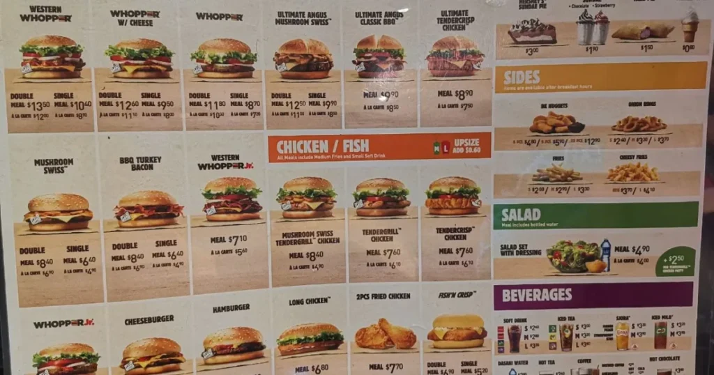 Burger King Menu With Prices