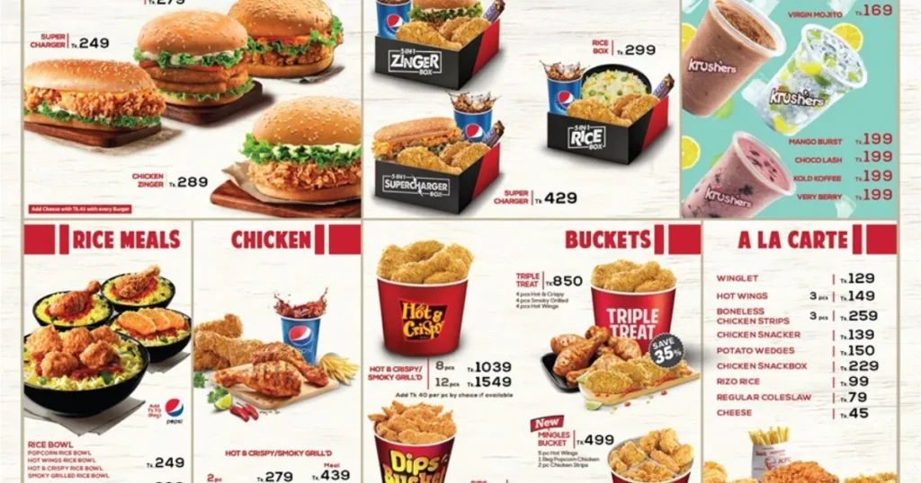 Kfc Menu With Prices
