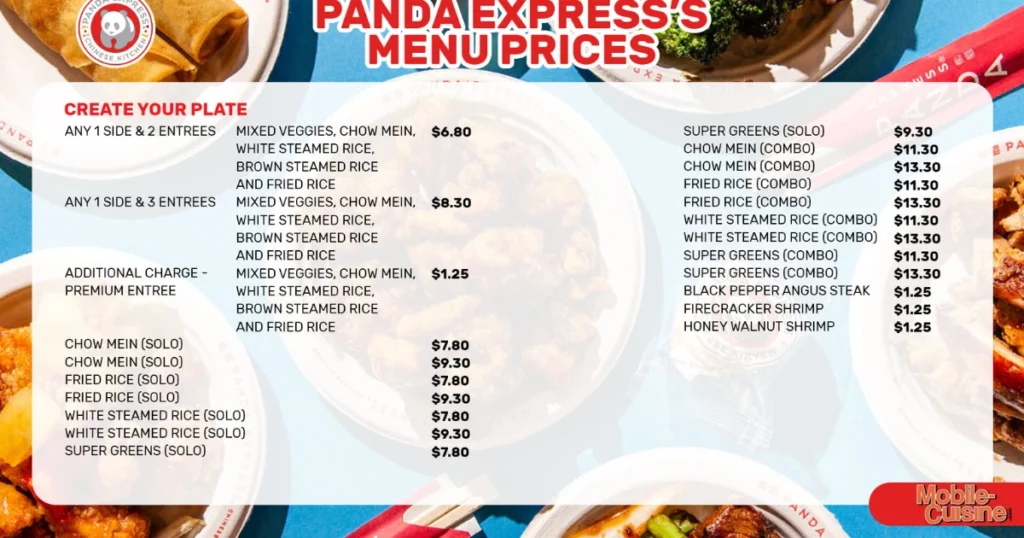 Panda Express Menu With Prices