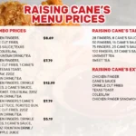 Raising Cane’s Menu With Prices
