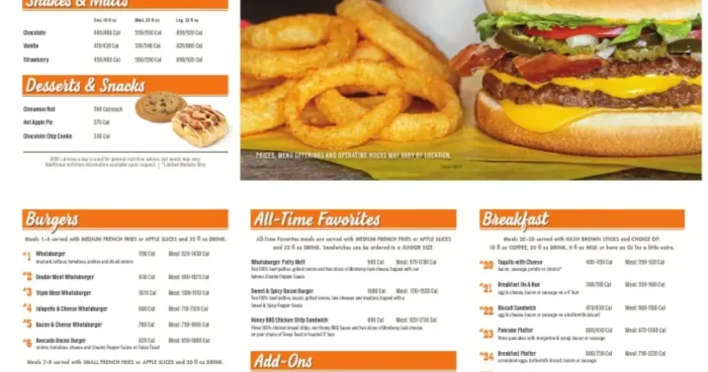 Whataburger Menu With Prices