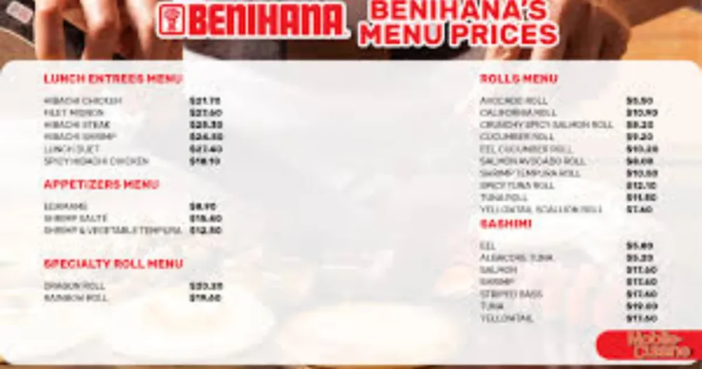 Benihana Menu With Prices