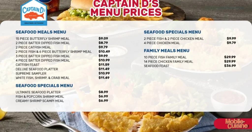 Captain D’s Menu With Prices