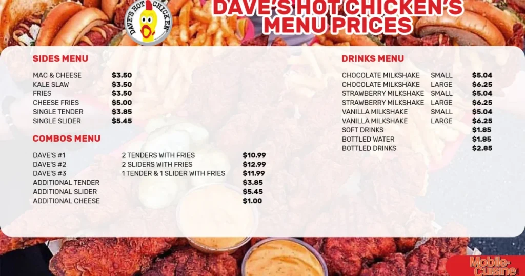 Dave’s Hot Chicken Menu With Prices