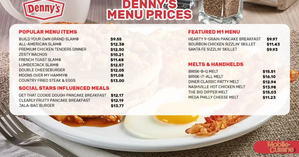 Denny’s Senior Menu With Prices