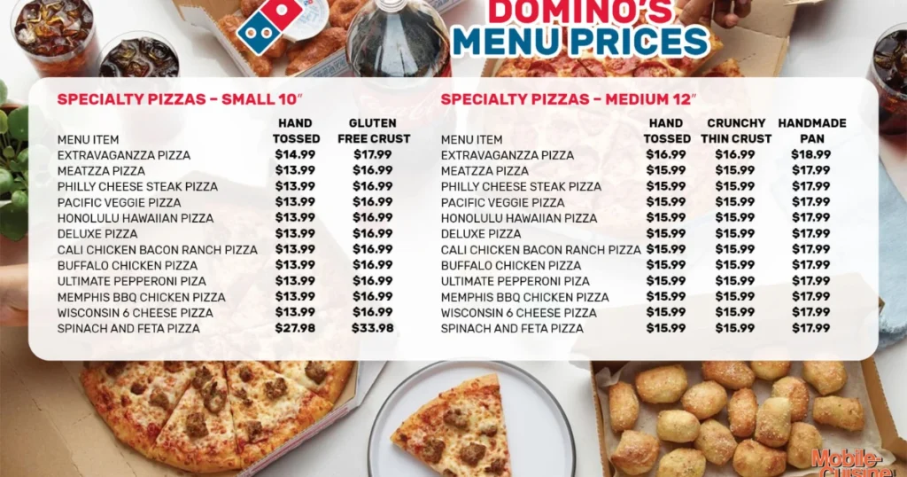Domino’s Menu With Prices