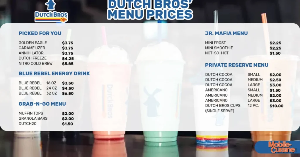 Dutch Bros Menu With Prices