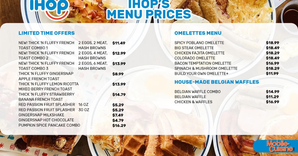 Ihop Menu With Prices