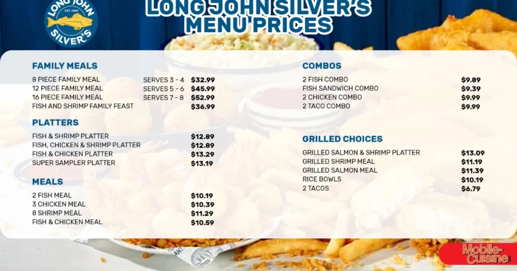 Long John Silver’s Menu With Prices