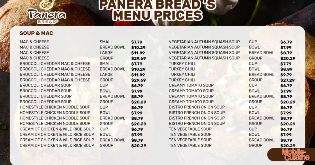 Panera Menu With Prices