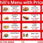 Printable Chili’s Menu With Prices