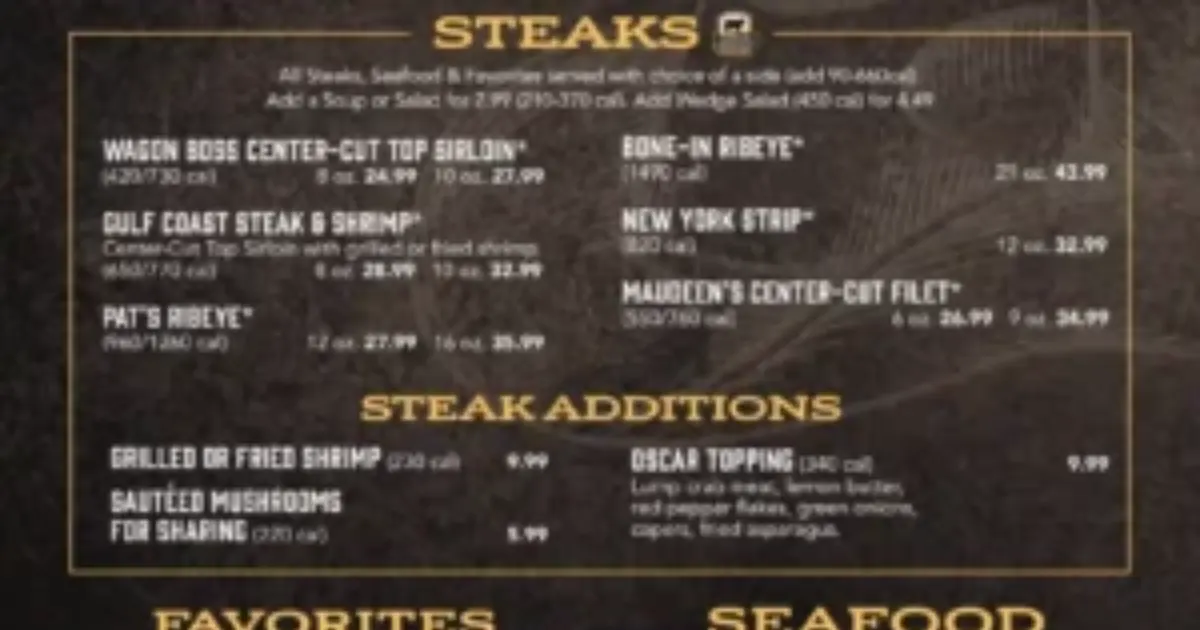 Saltgrass Menu With Prices