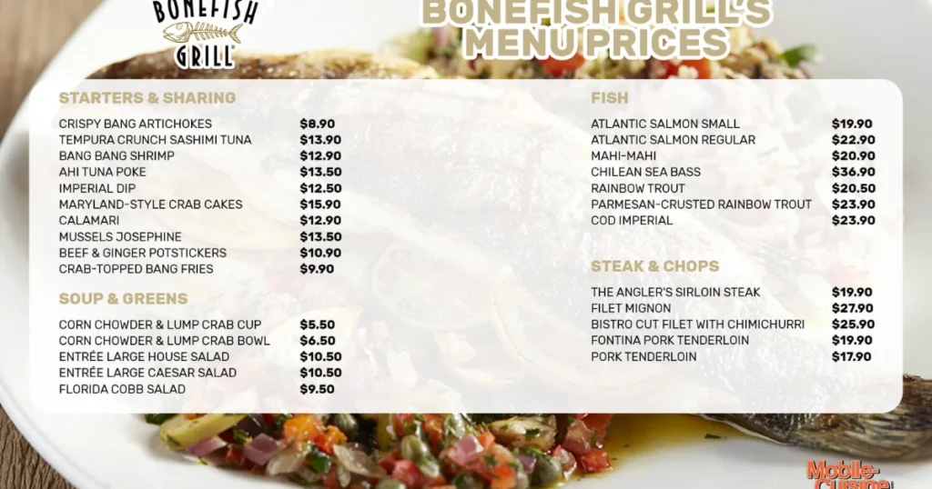 Bonefish Grill Menu With Prices