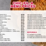 Chick Fil a Menu With Prices