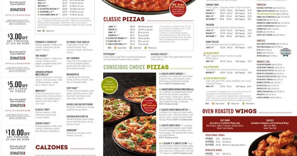 Donatos Menu With Prices