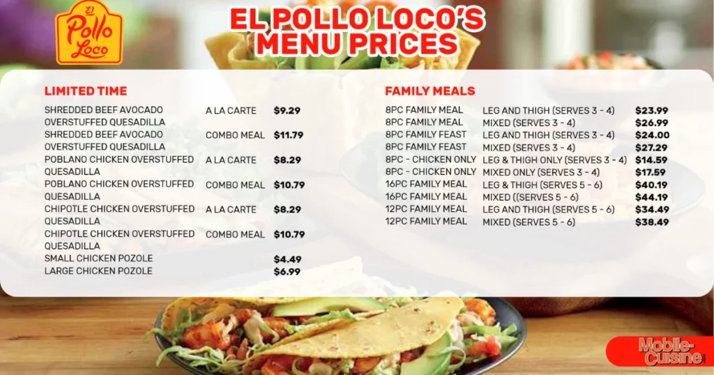 El Pollo Loco Menu With Prices