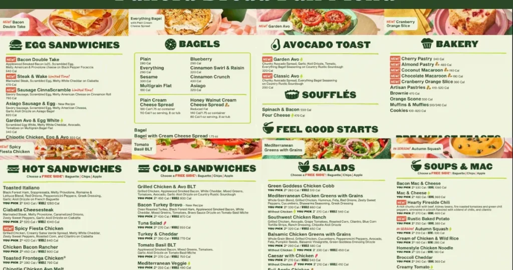 Panera Lunch Menu With Prices