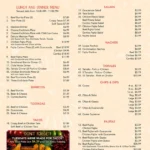 Rosa’s Cafe Menu