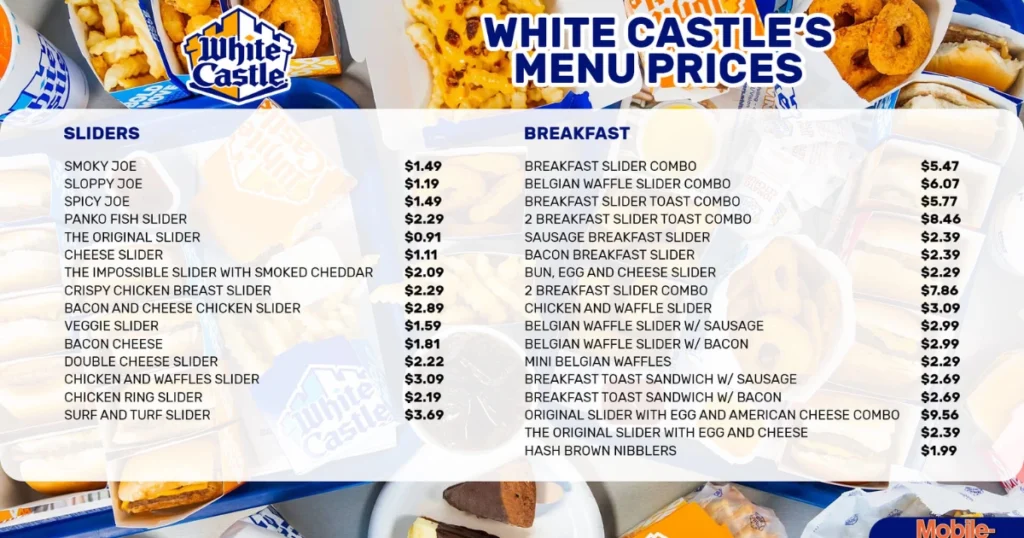 White Castle Menu With Prices