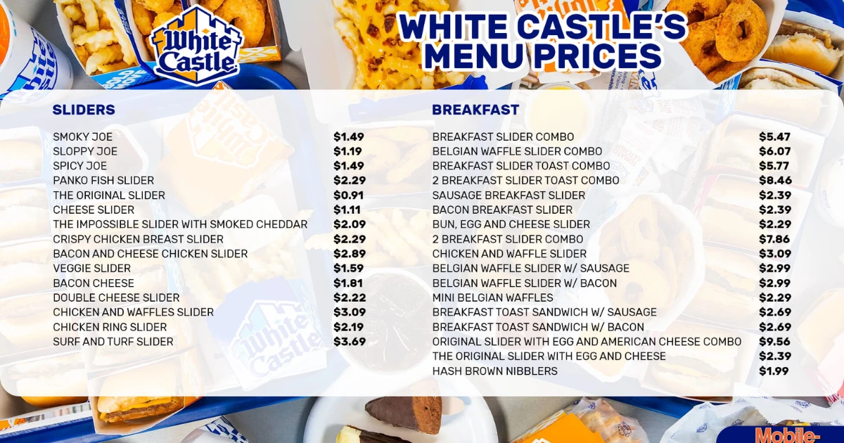 White Castle Menu With Prices