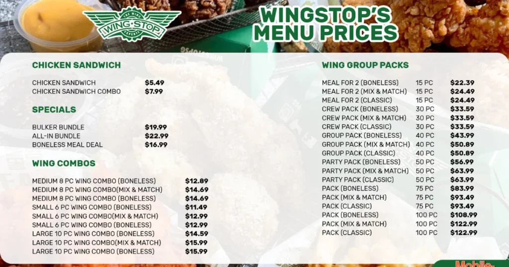 Wingstop Menu With Prices