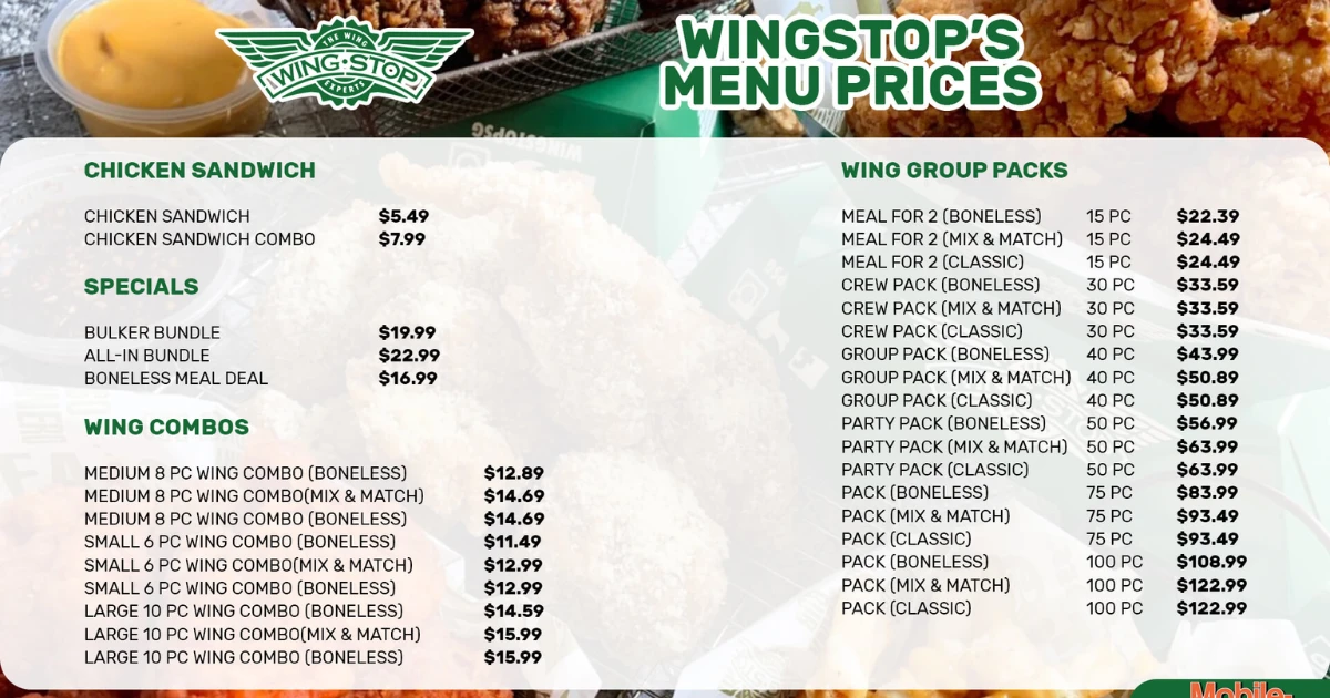 Wingstop Menu With Prices